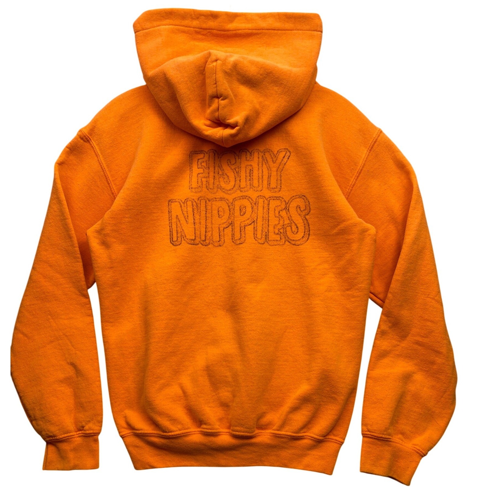 Fishy Nippies Hoodie Mens Small Spell Out Grunge Fish Pull Over Streetwear